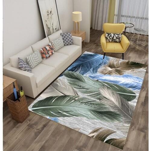 New 3D color printed velvet carpet floor mat living room printed feather carpet Hotel Carpet