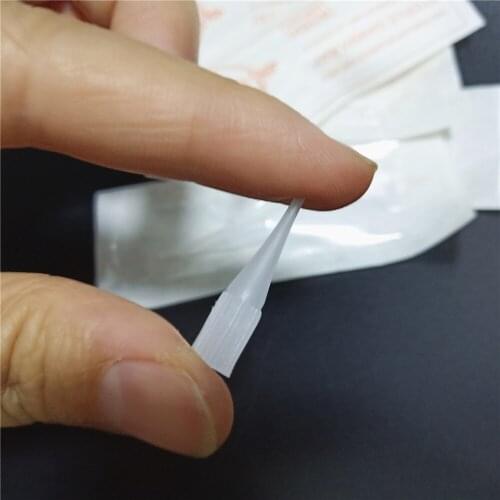 100Pcs 1RL Individual Package Disposable Plastic Permanent Makeup Nozzle Tips for Permanent Tattoo Makeup Needle