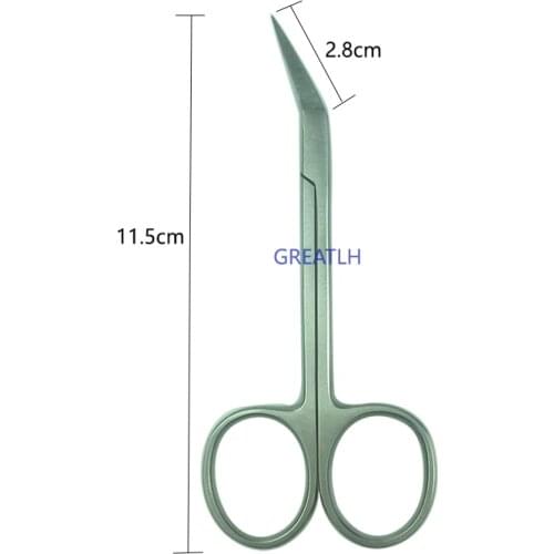 Ophthalmic Veterinary Scissors Bevel Bend Head Stainless Steel Instrument Tool 45 Degree Cut