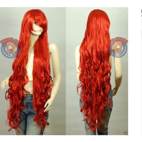 Suyushun8264++++100cm Dark Red Curly Wavy Long Cosplay Wig - 40"inch AA - Cosplay Wigs
