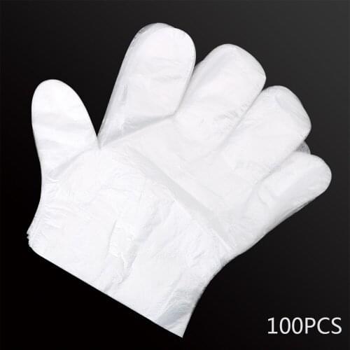 100pcs/Set One-off Plastic Gloves Food Grade Eco-friendly for Restaurant Kitchen BBQ Food Gloves Plastic Disposable Gloves
