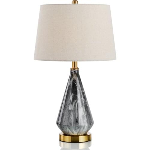 Postmodern minimalist imitation marble table lamp American bedroom bedside lamp hotel clubhouse living room study table lamp