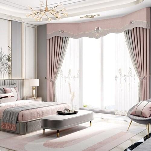 European-style Modern Minimalist Light Luxury Sweet Pure Color Fresh and High-end Curtain Curtain for Living Dining Room Bedroom