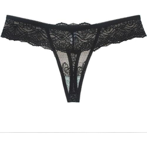Female Lace T-back G-String Underwear Panties for Women Sexy Black Briefs Lingerie Knickers G String Thongs