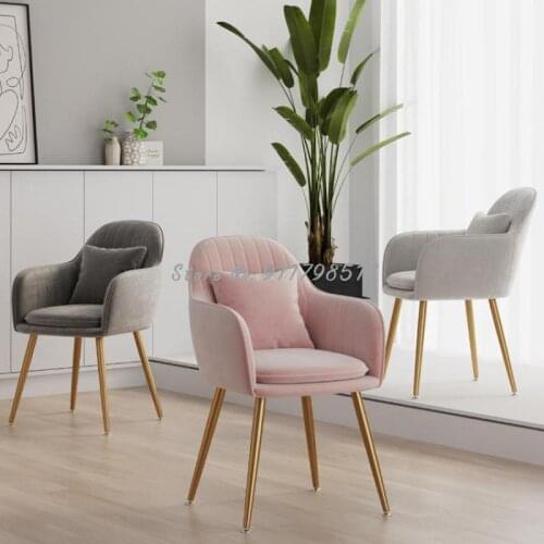 Nordic light luxury dining chair home simple net red makeup chair nail art bedroom chair ins chair stool backrest desk