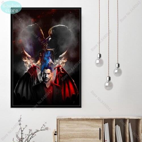 Tom Ellis Lucifer Art Poster Canvas Painting Retro Wall Pictures Prints for Mural Decoration