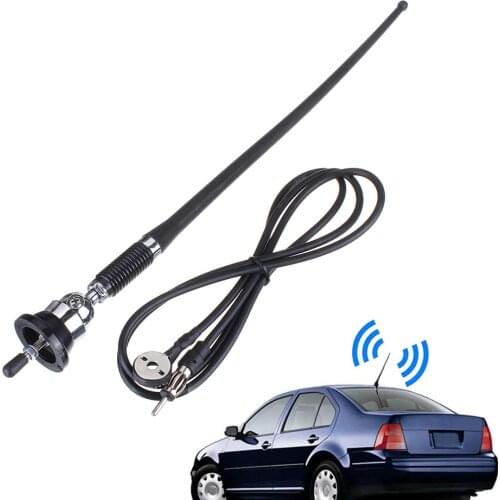 43cm Car Universal FM AM Radio Antenna Flexible Aerial Amplified Antenna With Extension Cable For VW BMW Benz Mazda Audi Toyota