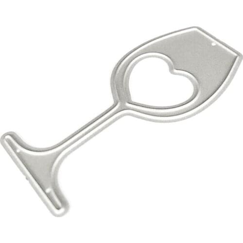 Heart Wine Glass Metal Cutting Dies Stencil DIY Scrapbooking Album Stamp Paper Card Embossing Craft Decor