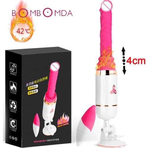 Vibrating Auto Telescopic Real Penis Dildo Vibrator Masturbator Wireless Remote G-Spot Heating Vibrator Adult Sex Toys For Woman