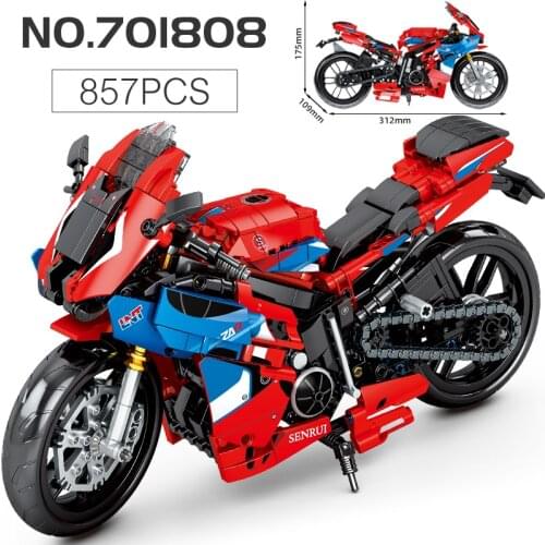High-tech Motorcycle car Model building blocks Speed Racing car City Vehicle MOC Motorbike bricks Kits toys for children
