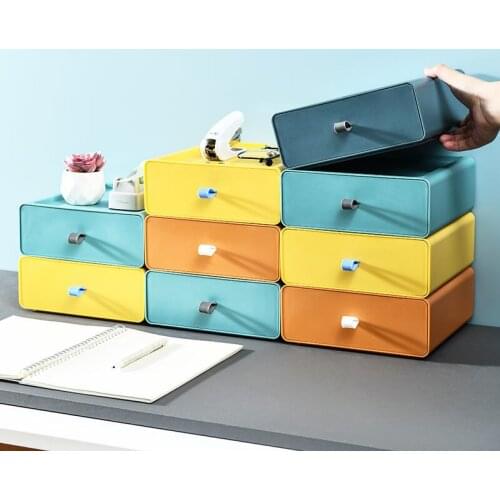 Drawer Desktop Storage Box Storage Box Small Box Office Desk Shelf Storage Cabinet Dormitory Artifact Can Be Superimposed
