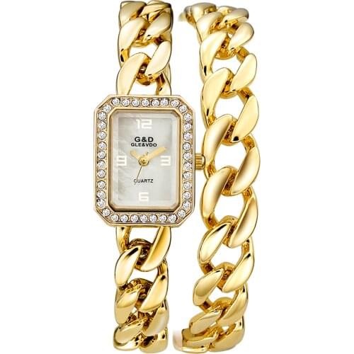 Fashion and Leisure Ladies Gift Watch G&D Stainless Steel Bracelet Watch Jewelry Quartz Watch Japanese Movement