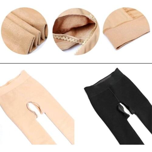Womens Ladies Thick Winter Tights Warm Cotton Open Crotch