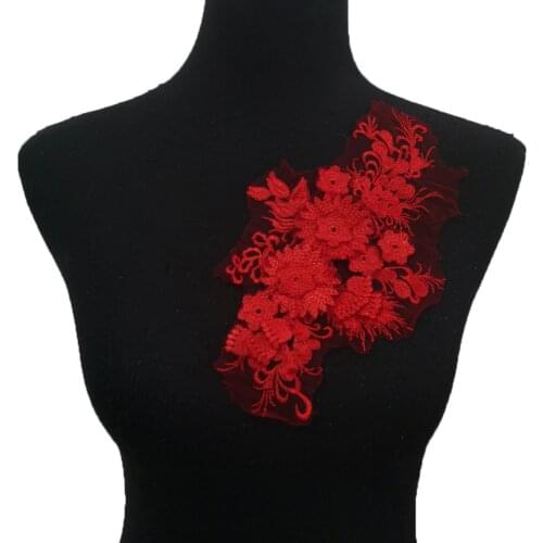 Ladies clothing embroidery chest applique fabric decoration DIY sewing craft supplies material accessories 1 piece for sale