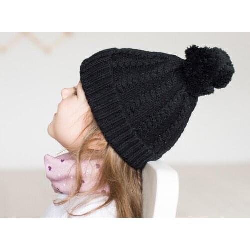 100% merino wool soft knit baby hat winter black thermal kids beanie