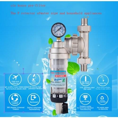 3/4" 1/2" Union water purifier pre-filter backwash universal installation pre-filter brass nickel plated to remove rust