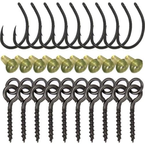 30 pieces/set durable copper PVC screws with loop terminal fishing tackle bait rack screws carp outdoor fishing accessories