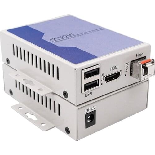 4K HDMI KVM Extenders HDMI Over Single Fiber Optic up 20Km(12.4miles) Uncompressed Transmitter and Receiver