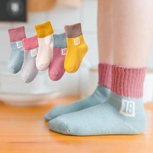 5Pairs baby child cute cartoon socks newborn baby toddler soft cotton socks