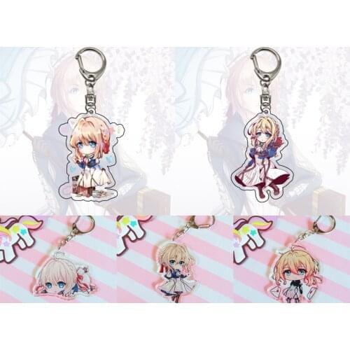 5pcs/lot Anime Violet Evergarden Transparent double-sided acrylic key chain pendant pendant toy gift