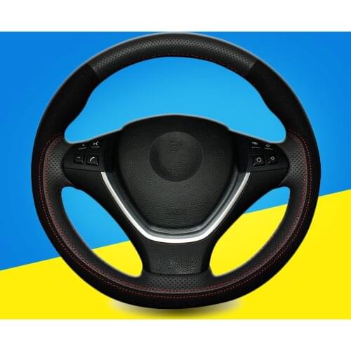 Auto Braid On The Steering Wheel Cover for BMW E70 X5 2008-2013 E71 X6 2008-2014 Interior Accessories Car Steering Wheel Covers