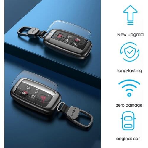 For Land Rover Barrier-free Transport Signal Aluninum Alloy TPU Film Car Keychain Shell Key Cover Decoration Accessories