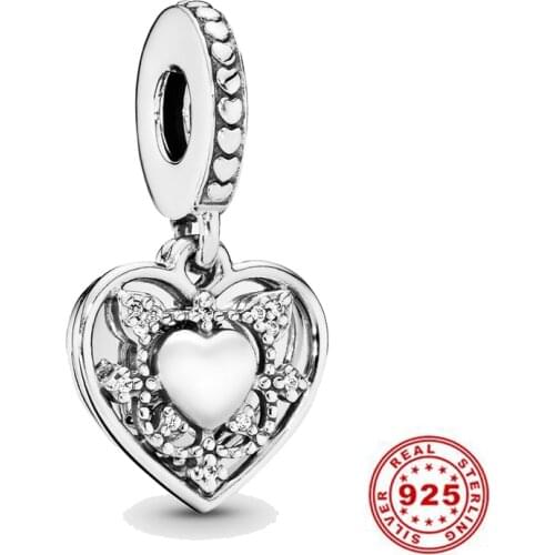 Unique 925 Sterling Silver My Wife Always Heart Dangle Charms Fits Original Pandora Bracelet Women DIY Beads for Jewelry Making