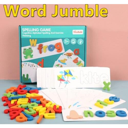 Kids Wooden Spell Word Puzzle Game Toy Set Child Preschool Early Educational Toys Early Learning Jigsaw Letter Alphabet