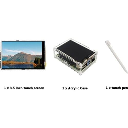 For Raspberry Pi 4 Model 3.5-inch LCD touch display + touch pen + acrylic transparent case 50 FPS SPI high refresh rate