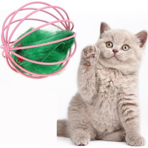 Dropshipping Cat Toys Hollow Ball Feather Mouse Toys Cats Kitten Playing Funny Mouse Toys Pet Animals Products Puzzle Relieve