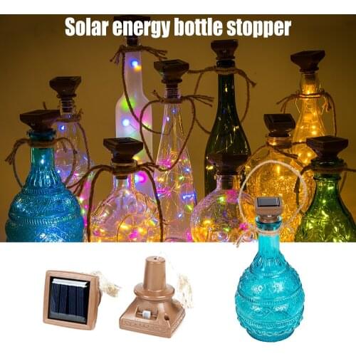 Wine Bottle Lights with Cork Solar Fairy Light with 20 LED Bulbs Waterproof Operated Cork String Lights for Jar Party TN88