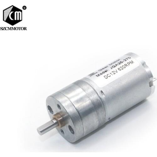 JGA25-370 25mm Diameter 12RPM to 1360 RPM Geared Motor Mini decelerating DC Central Shaft High Torque Gear Motors