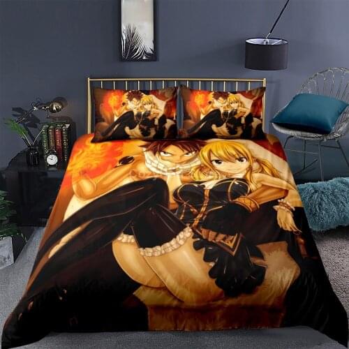 Anime Fairy Tail Bedding Set Kids 3d Duvet Cover Sets Comforter Bed Linen Twin Queen King Single Size Fashion Gift Home Decor
