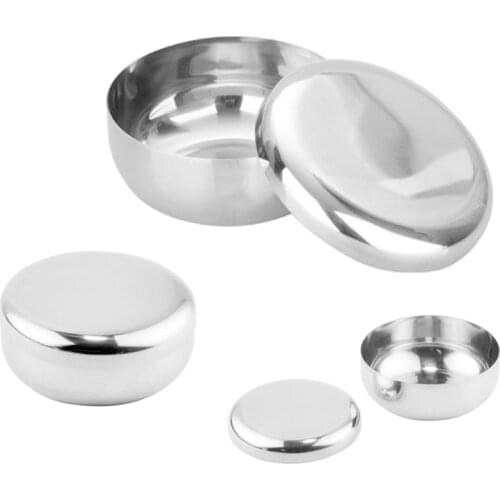 Korean Stainless Steel Rice Bowl Dish Korea Warm Bowl Traditional Bowl With Lid Single Layer Steamed Rice Bowl For Home Kitchen