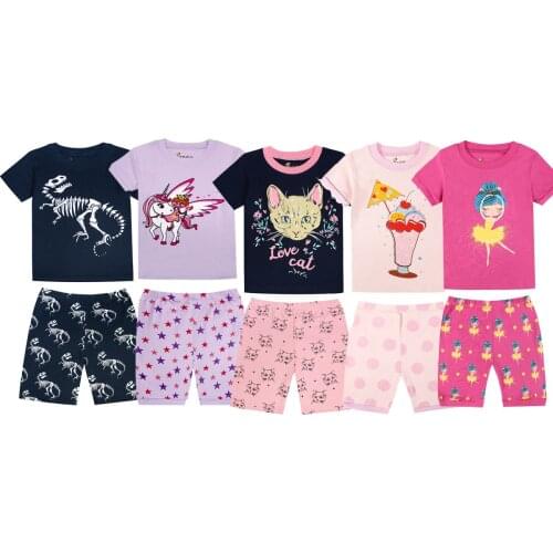 Hot Sale Clothes for Kid Boys Clothing Children Summer Girls Clothes Cartoon Kids Baby Cute Clothing Set T-shit+Pants Cotton
