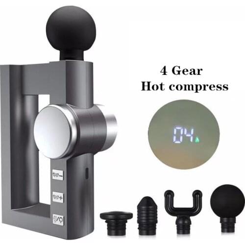 New Arrival Massage Gun LCD Display Heating Therapy Massage Fascia Gun For Body Massage Relax Fitness Portable Massager