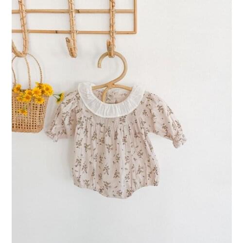 MILANCEL 2020 new baby girl clothes floral baby bodysuit pete pan collar newborn clothes Korea baby 1st birthday outfit