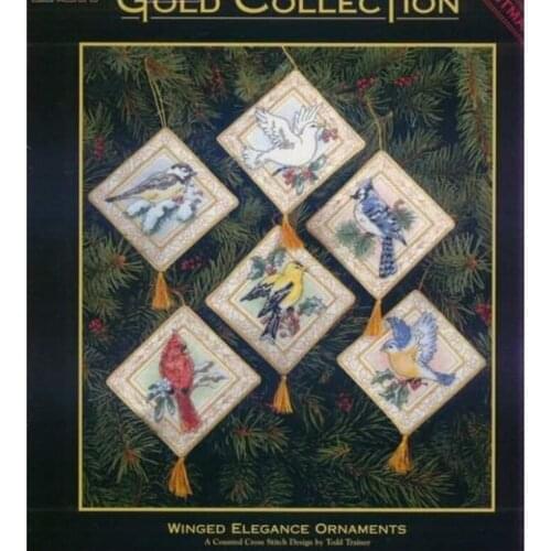 14/22/25ct Lovely Counted Cross Stitch Kit Winged Elegance Ornament Christmas Tree Ornaments Robin Pigeon Bird Dim 08642