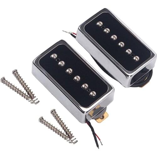 Set of 2 Black Plastic Alnico 5 Single Coil Pickup Electric Guitar Replacement Accessory 50/52