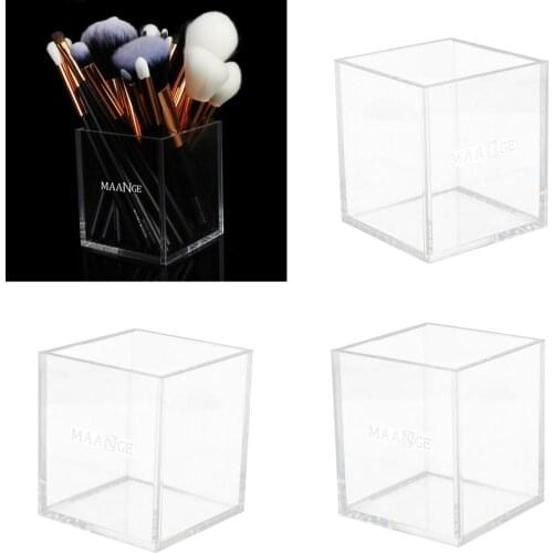 Pack Of 3x Stationery Container Acrylic Makeup Brush Pen Pencil Holder Organiser