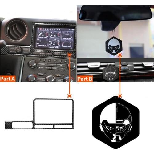 Navigation Screen Sticker Closed Scratch-proof Carbon Fiber Car Navigation Decoration Sticker for Nissan GTR R35 2008-2016