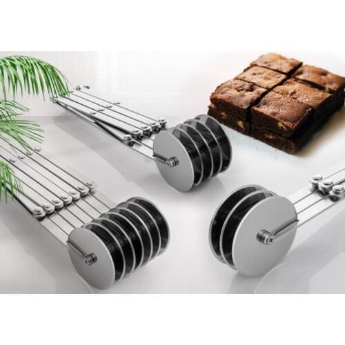 Stainless Steel Pizza Cutter professional Multi-Round Knife Blade Pastry Knife Baking Cutters Divider Bakeware Tools 3/5/7wheel