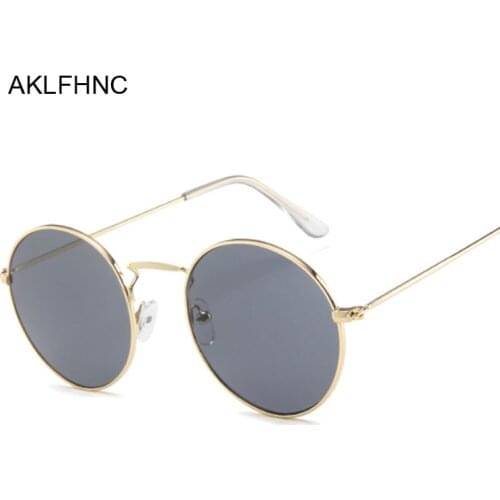 New Round Sunglasses Women Fashion Vintage Oculos Red Yellow Lens Sun Glasses Female UV400 Lunette De Soleil Femme