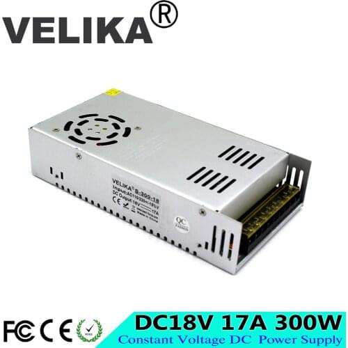 Single Output 18V DC Power Supply Switch Switching 17A 300W Driver Transformers 110V 220V AC DC18V SMPS for Light CNC Stepper