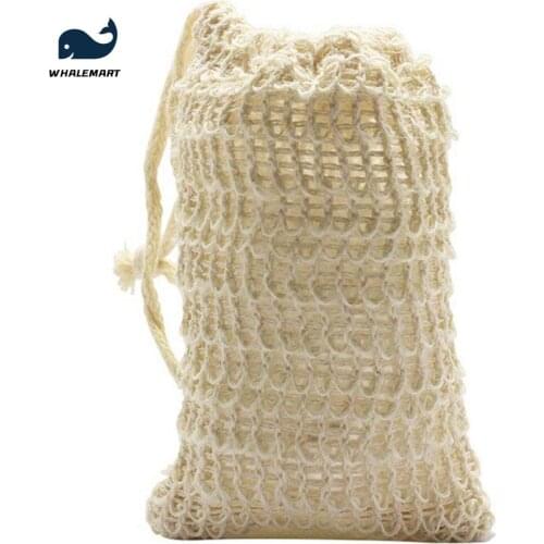Handmade Sisal Soap Bag Make Foam Bubbles Exfoliating Nature Cotton Linen For Soaps Holder Kit Craft 3pcs