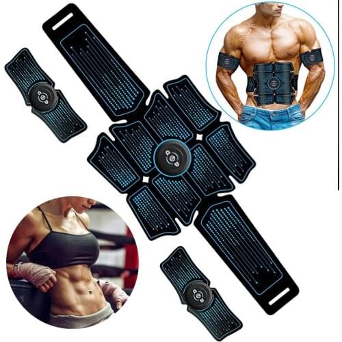 Rechargeable EMS Abdominal Muscle Stimulator Hip Trainer Electrostimulation Fitness Massager Gym Arm Abdomen Muscular Exercise