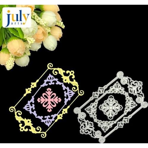 Julyarts Dies Scrapbooking Lace Frame Embossing Cutting Dies Flower Square Frame Cutting Dies For DIY Paper Card Craft Die