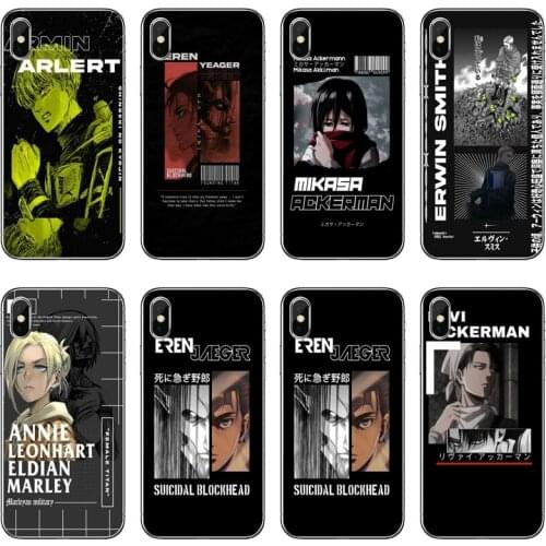 Attack On Titan Anime Transparent Phone Case For iPhone 12 11 Pro Max Mini XS Max XR X 8 7 Plus 6 6S Plus 5 5S SE 2020