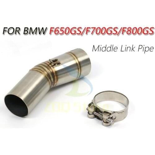 For BMW F650GS F700GS F800GS Motorcycle Escape Moto Exhaust Middle Link Pipe Stainless Steel Slip On Racing Modified Pit Bike