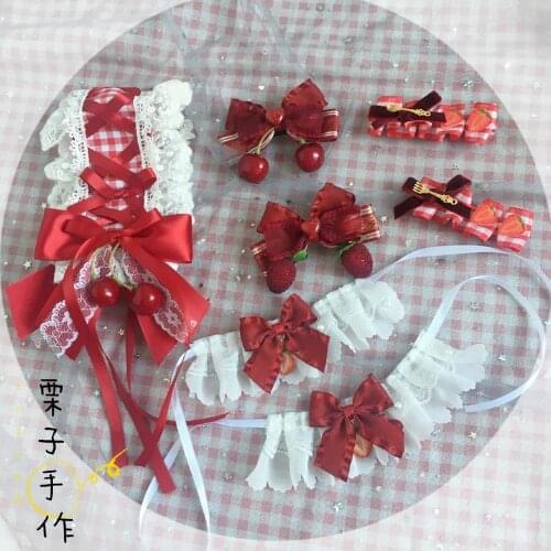 Lolita hairpin Soft sister Berry headband Sweet Bowknot Hair Clip Hair Accessories Young Girl Student Cute Barrettes Headdress